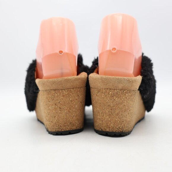 Birkenstock Papillio Namica Teddy Women's EU Size 36 Black Wedge Shearling Upper - Picture 5 of 9